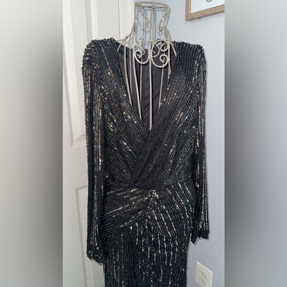 Beautiful long sleeve evening Gown. New with tags.